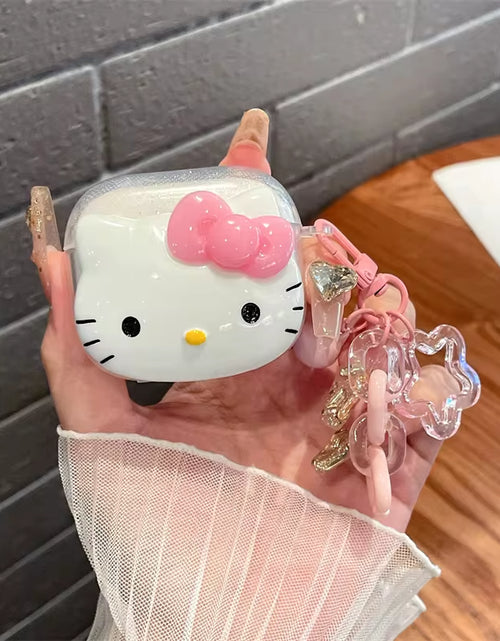 Load image into Gallery viewer, Hello Kitty Glitter Pink Protetive Earphone TPU Cover for Airpods Pro 2/Airpods Pro/Airpods 1/2/3 Case with Keychain Lovers Girl
