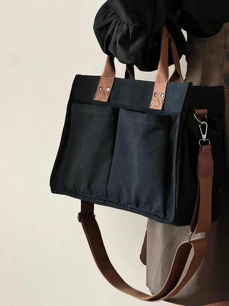 Large Capacity with Removable Bottom Canvas Tote Bag