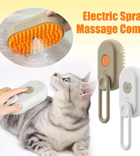 3-In-1 Dog Hair Brush Cat Hair Brush Electric Pet Cleaning Brush Steam Spray Brush Massage Hair Removal Comb anti Flying Brush