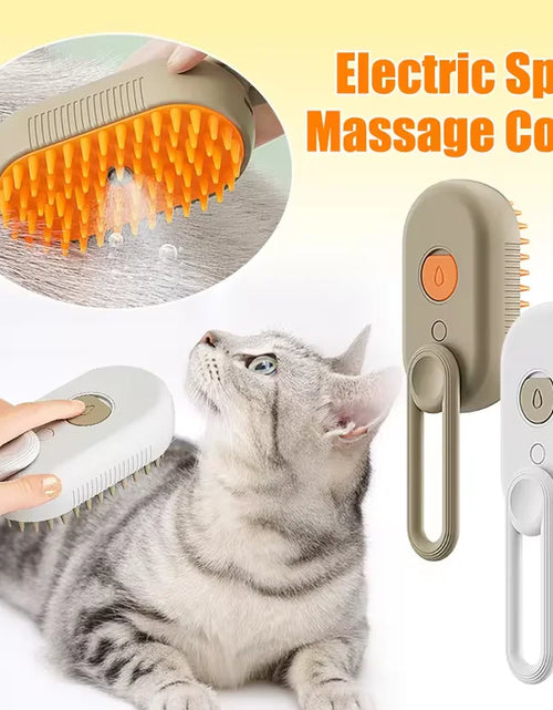 Load image into Gallery viewer, 3-In-1 Dog Hair Brush Cat Hair Brush Electric Pet Cleaning Brush Steam Spray Brush Massage Hair Removal Comb anti Flying Brush
