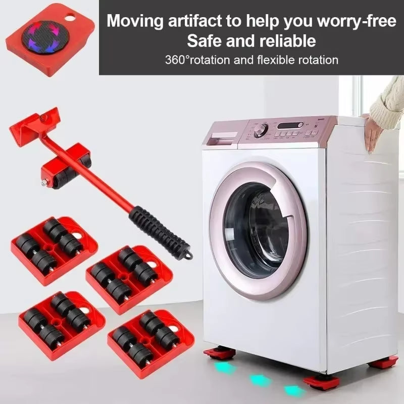 EasyGlide Furniture Mover Set – Heavy Lifter Bar & Slider Wheels for Effortless Moving