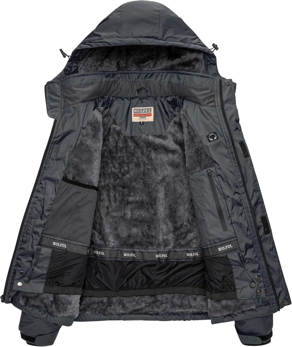 Men'S Waterproof Ski Jacket Warm Winter Snow Coat Mountain Windbreaker Hooded Raincoat