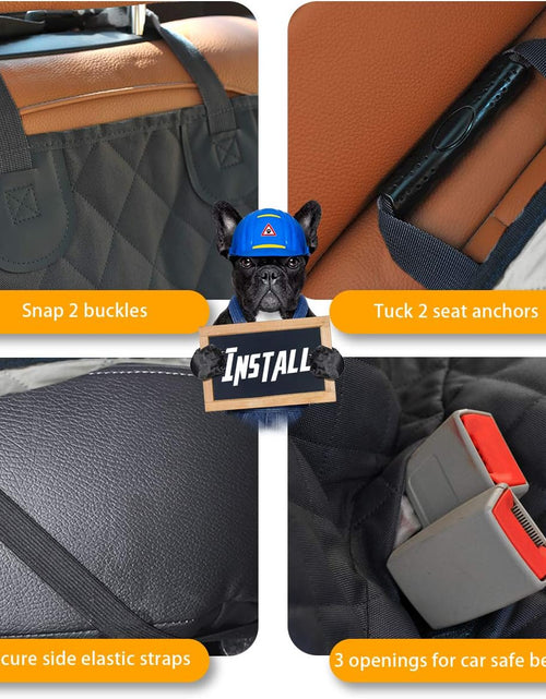 Load image into Gallery viewer, Honest Dog Car Seat Covers with Mesh Window, Side Flap for Cars, Trucks, and Suv&#39;S - Waterproof &amp; Nonslip Pet Seat Cover for Backseat(Black, 57”W X 47”L)
