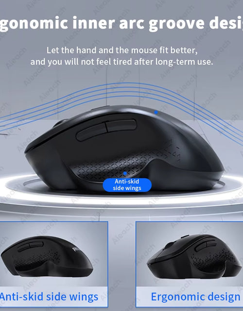 Load image into Gallery viewer, Dual Mode Wireless Computer Mice 1600 DPI Rechargeable Ergonomic Bluetooth Mouse for Laptop/Notebook/Ipad/Tablet/Mac/Chromebook
