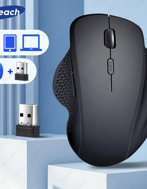 Load image into Gallery viewer, Dual Mode Wireless Computer Mice 1600 DPI Rechargeable Ergonomic Bluetooth Mouse for Laptop/Notebook/Ipad/Tablet/Mac/Chromebook
