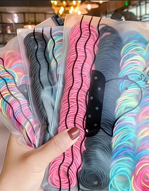 Load image into Gallery viewer, 100Pcs/Set Girls Elastic Hair Bands Girls Hair Accessories 2.5Cm Colorful Rubber Band Children Ponytail Holder Kids Hair Ties

