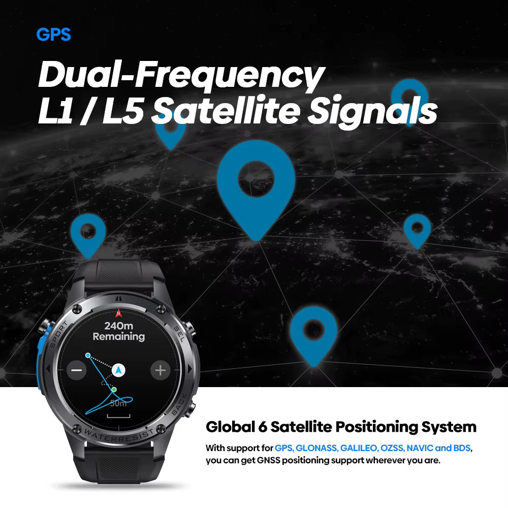 New  Stratos 2 Ultra GPS Smart Watch Built-In Compass Barometric Altimeter Dual-Band GNSS Voice Calling Smartwatch 10 ATM