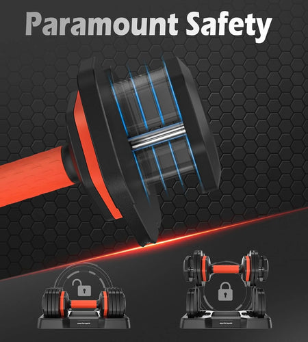 Adjustable Dumbbells Set 25LB a Pair Dumbbells Weights, 5 in 1 Free Weights 5/10/15/20/25Lb/50Lb Dumbbell with Anti-Slip Handle, Suitable for Home Gym Exercise Equipment