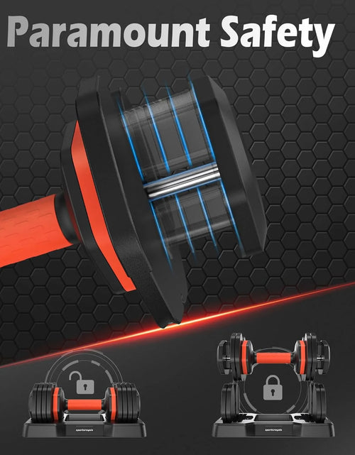 Load image into Gallery viewer, Adjustable Dumbbells Set 25LB a Pair Dumbbells Weights, 5 in 1 Free Weights 5/10/15/20/25Lb/50Lb Dumbbell with Anti-Slip Handle, Suitable for Home Gym Exercise Equipment
