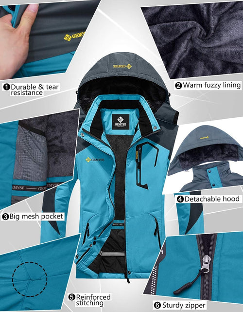 Load image into Gallery viewer, Women&#39;S Mountain Waterproof Ski Snow Jacket Winter Windproof Rain Jacket
