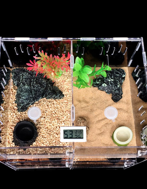 Load image into Gallery viewer, 4 Grids Acrylic Pet Lizard Crawling Box Reptile Tank Insect Spiders Lizard Breeding

