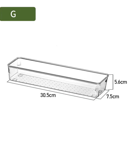 ClearNest Organizer – Transparent Anti-Scratch Drawer Storage Box for Cosmetics, Office & Home