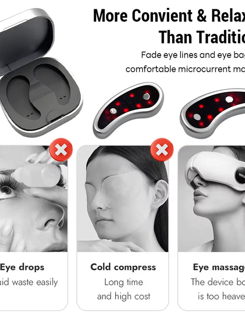 Load image into Gallery viewer, Led Red Light Eye Care Therapy EMS Pulse Micro-Current Device Eye Massager to Relieve Fatigue for Treatment under Eye Wrinkle
