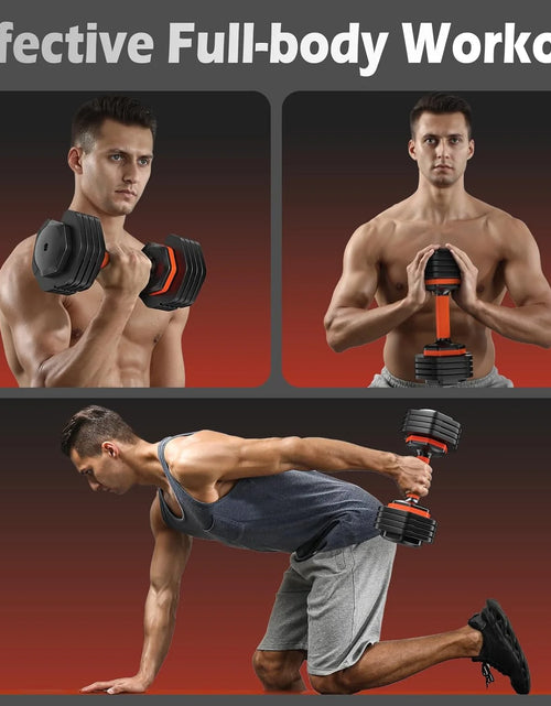 Load image into Gallery viewer, Adjustable Dumbbells Set 25LB a Pair Dumbbells Weights, 5 in 1 Free Weights 5/10/15/20/25Lb/50Lb Dumbbell with Anti-Slip Handle, Suitable for Home Gym Exercise Equipment
