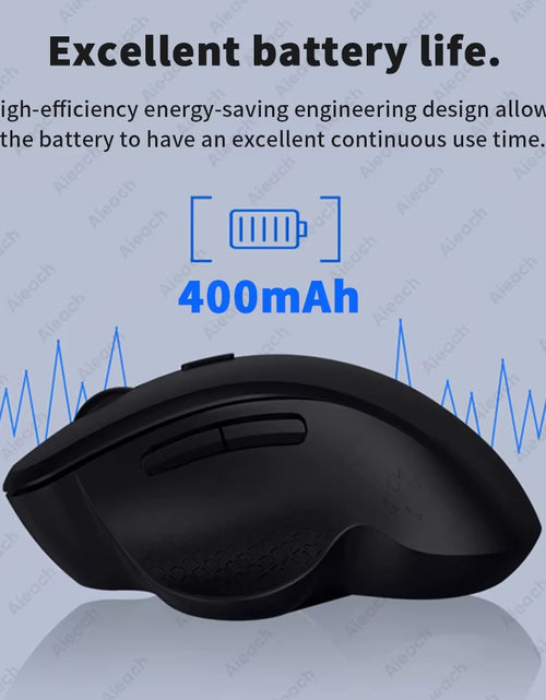Load image into Gallery viewer, Dual Mode Wireless Computer Mice 1600 DPI Rechargeable Ergonomic Bluetooth Mouse for Laptop/Notebook/Ipad/Tablet/Mac/Chromebook
