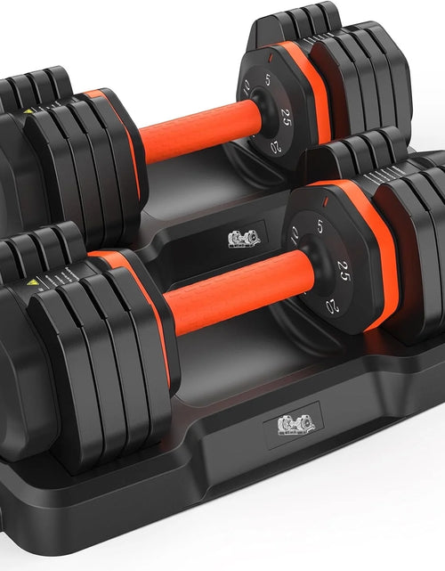 Load image into Gallery viewer, Adjustable Dumbbells Set 25LB a Pair Dumbbells Weights, 5 in 1 Free Weights 5/10/15/20/25Lb/50Lb Dumbbell with Anti-Slip Handle, Suitable for Home Gym Exercise Equipment
